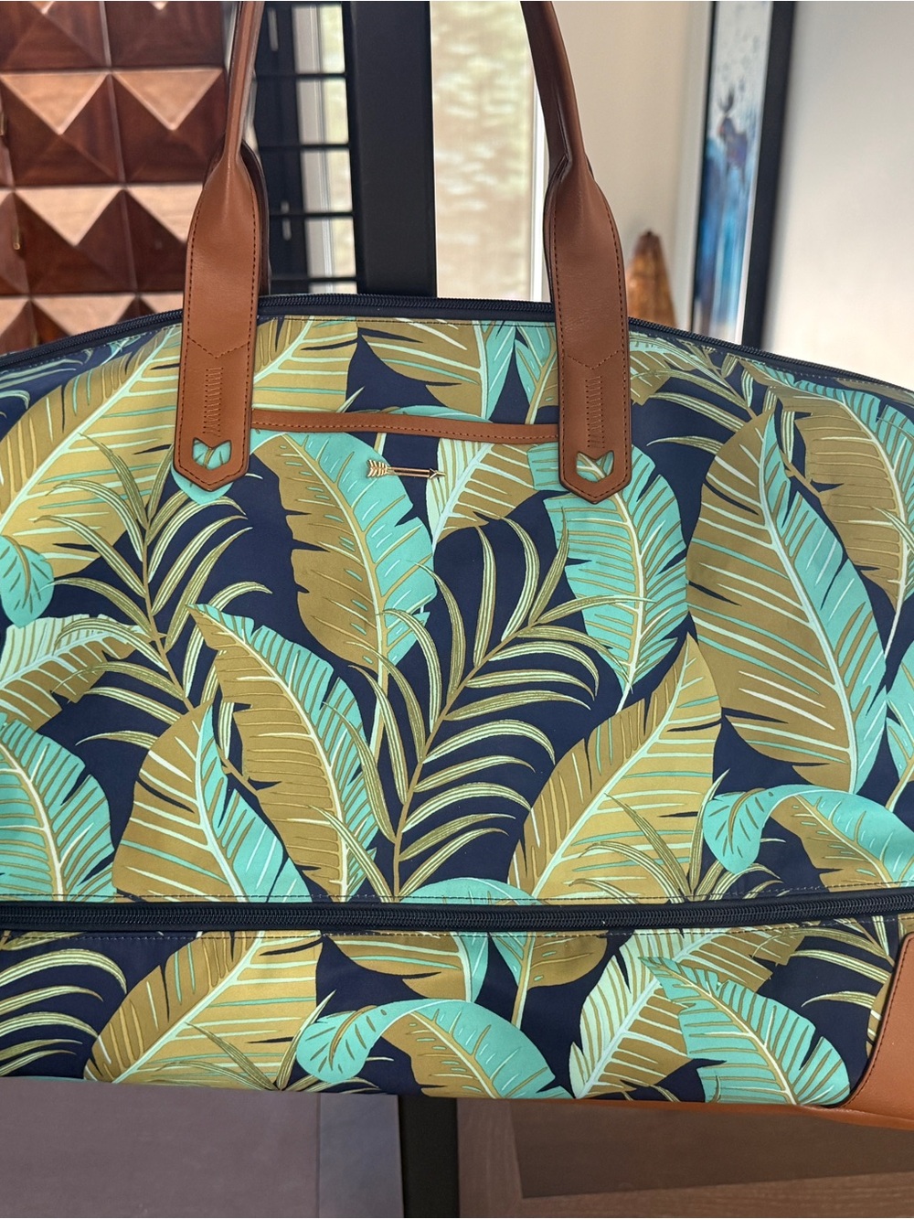Stella & Dot Weekender Bag - Navy & Teal
